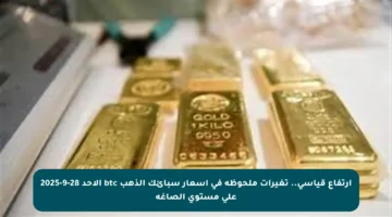 ارتفاع قياسي.. تغيرات ملحوظة في أسعار سبائك الذهب btc الأحد 28-9-2025 على مستوى الصاغة